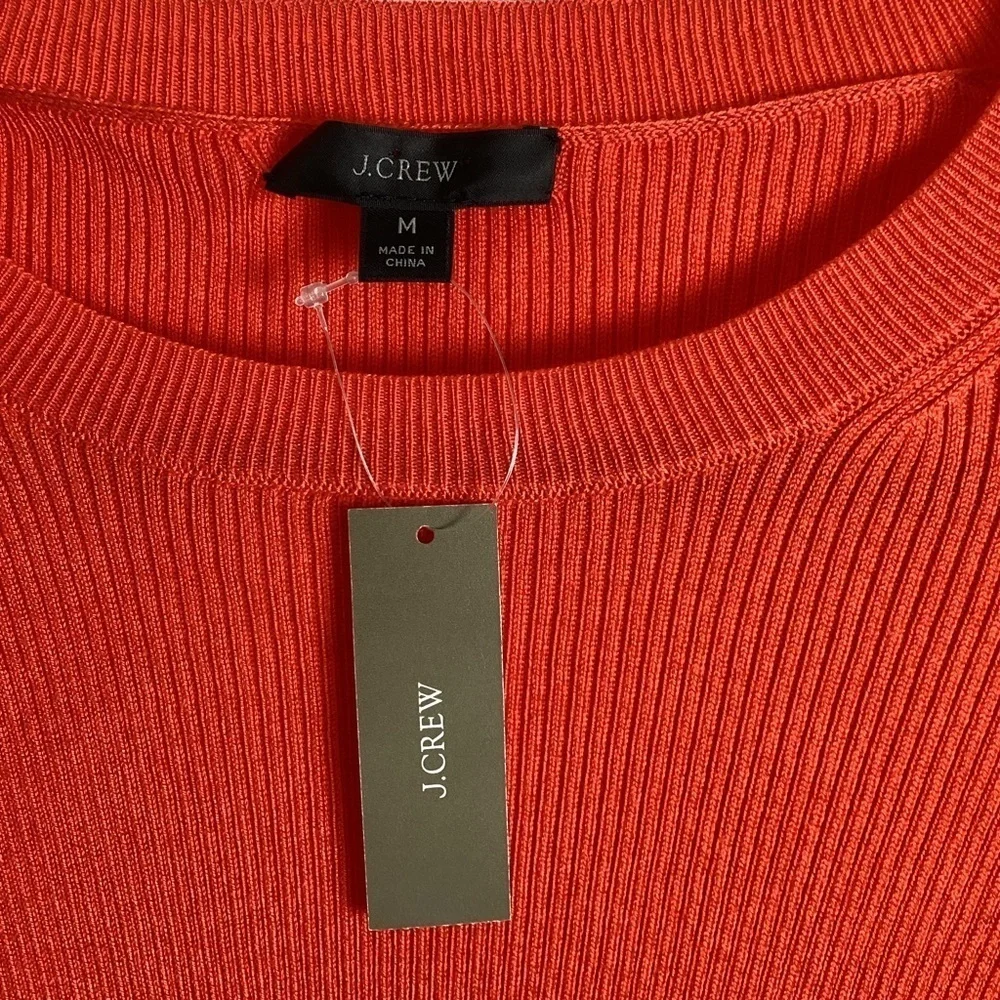 J. Crew NWT Red / orange Puff Sleeve sweater Size Medium